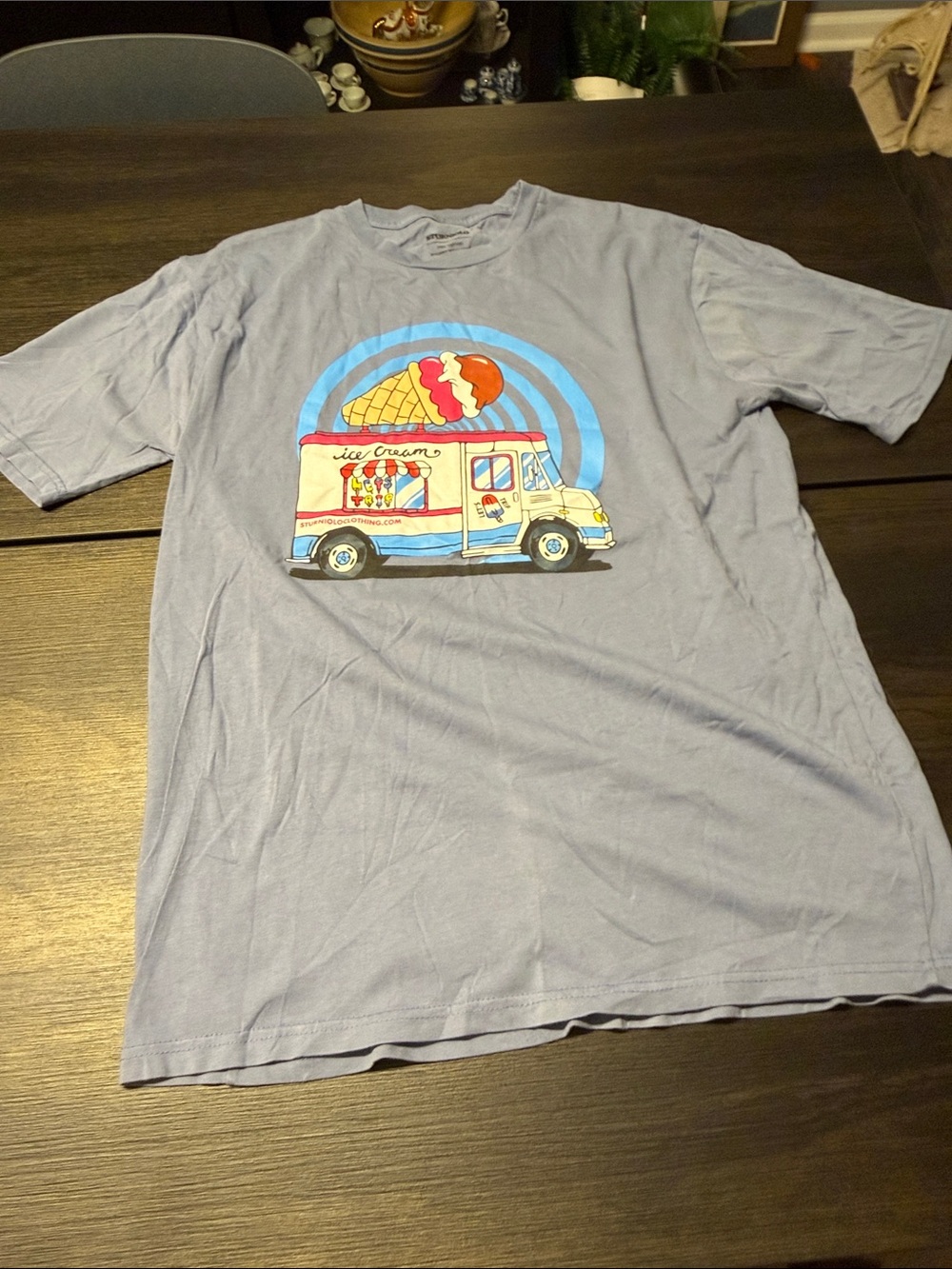 Sturniolo Triplets Let's Trip Ice Cream Truck Graphic Tee Blue Large